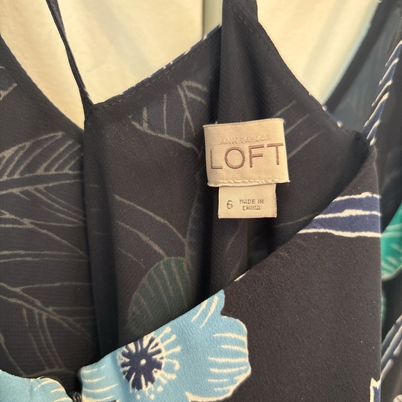 Ann Taylor Loft Dark Blue Floral Maxi Dress - Picture 5 of 6